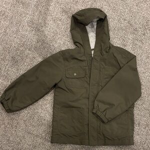 Old Navy toddler girl olive green hooded raincoat